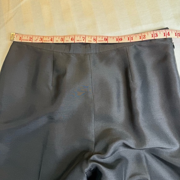 Kasper ASL 100% Silk Lined Black Trousers Vintage High Waist Side Zip Sz 8 - Picture 4 of 11